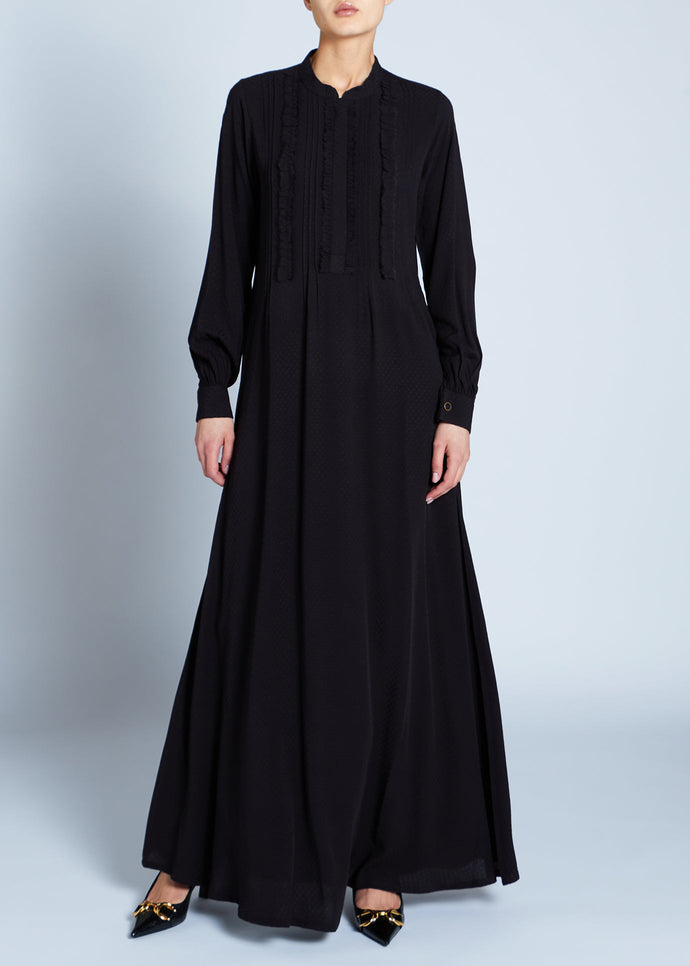Soft Linen Self Print Abaya | Abayas | Aab Modest Wear
