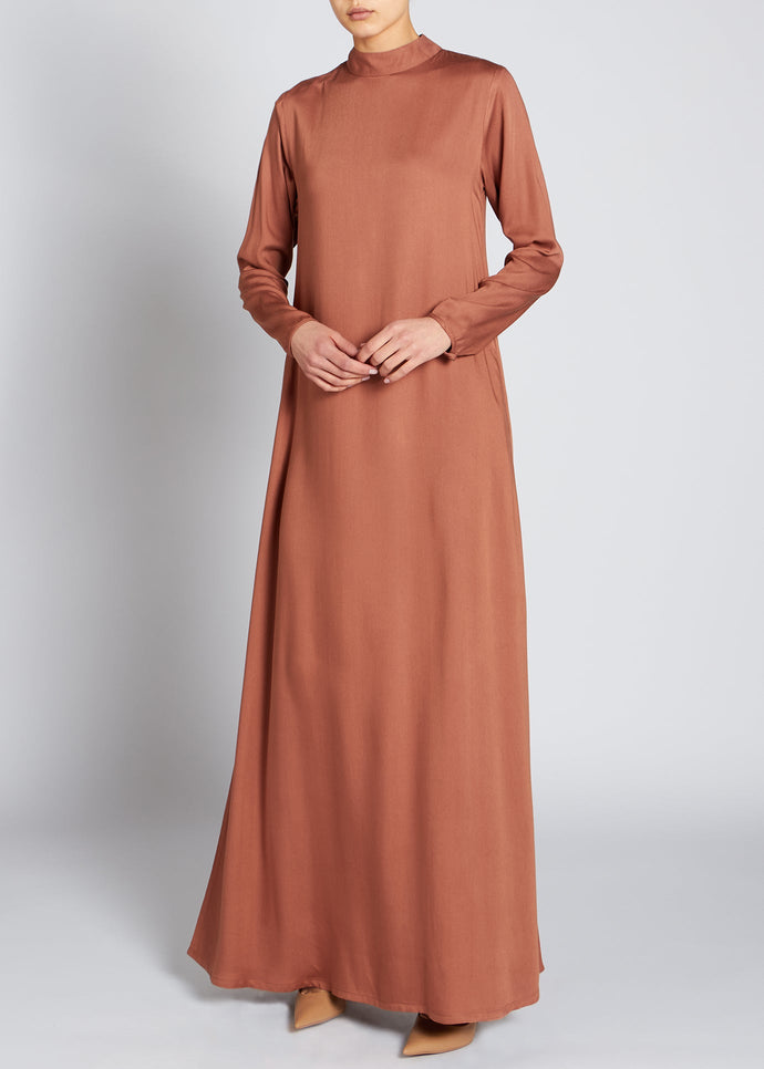High Neck Abaya Terracotta | Abayas | Aab Modest Wear