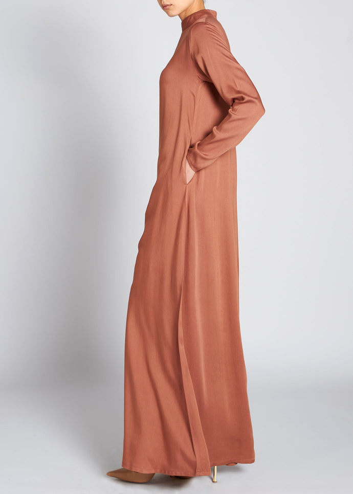High Neck Abaya Terracotta | Abayas | Aab Modest Wear