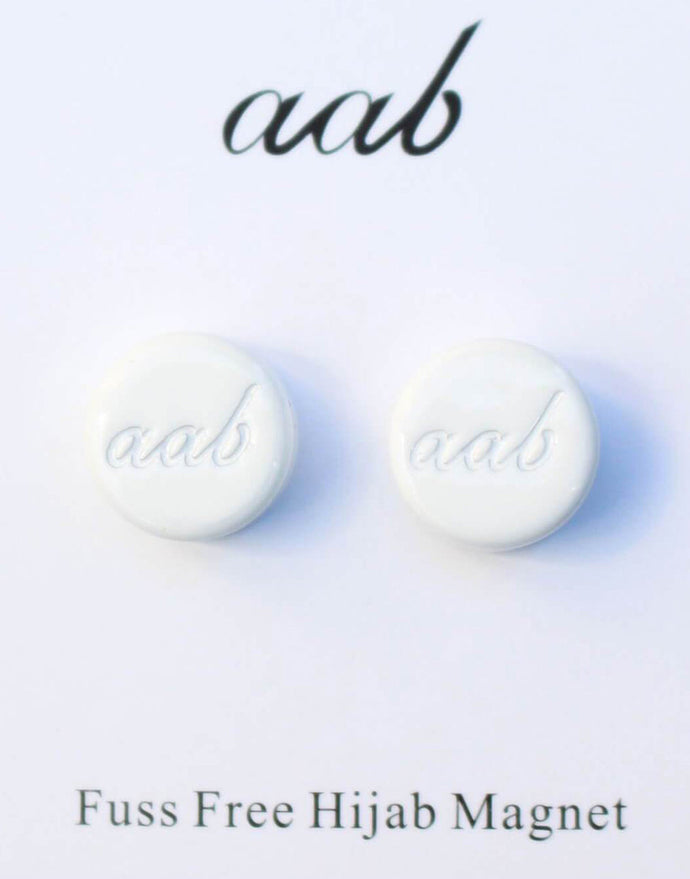 Gloss White Hijab Magnet - Twin Pack | Aab Accessories Edit alt text