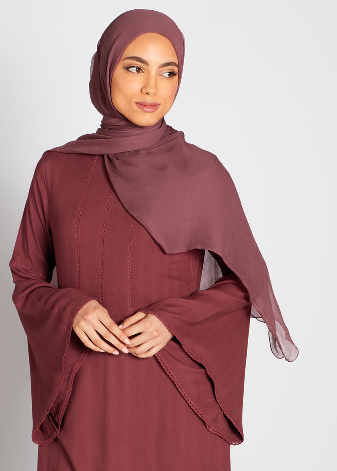 Crochet Lace Maxi Dress Maroon | Maxi Dresses | Aab Modest Wear