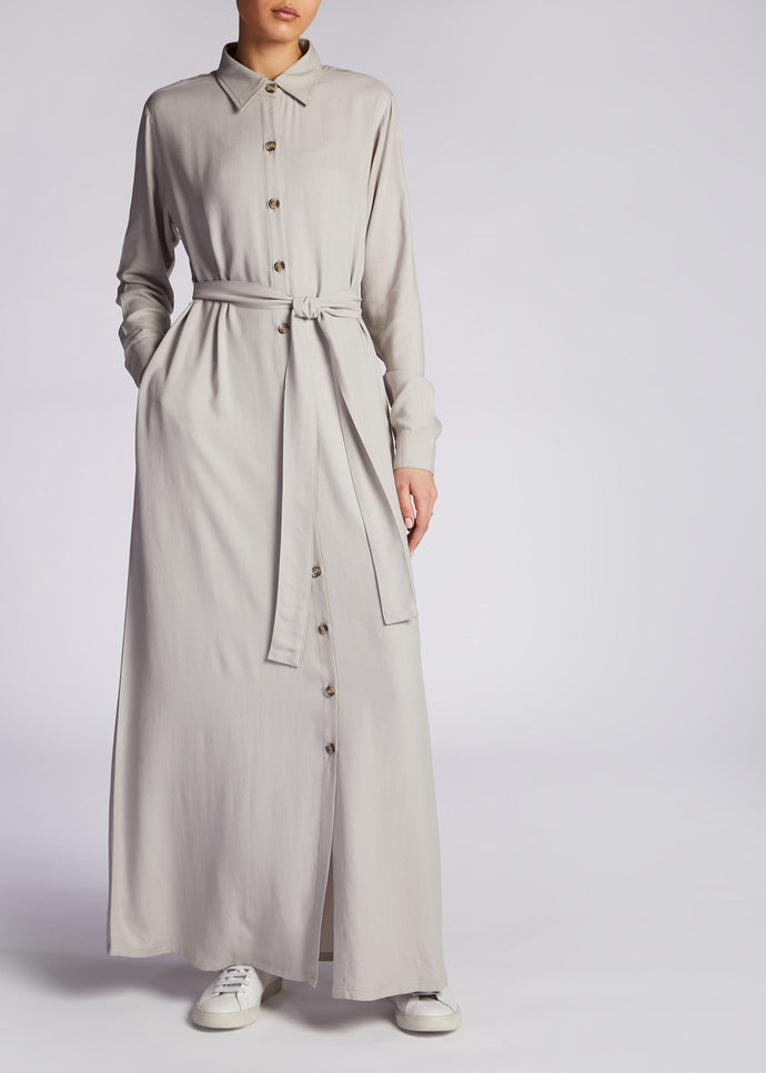 Button Down Maxi Grey