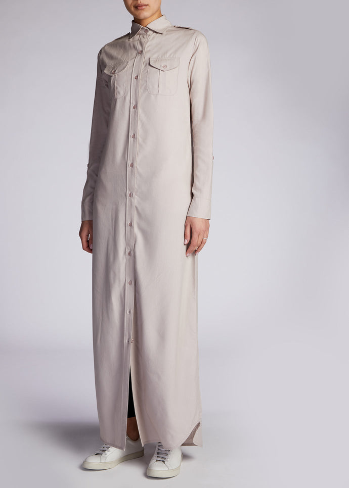Maxi Shirt Grey | Maxi Dresses | Aab Modest Wear