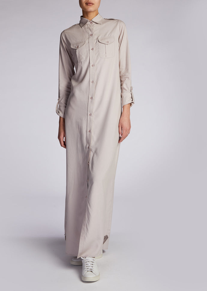 Maxi Shirt Grey | Maxi Dresses | Aab Modest Wear