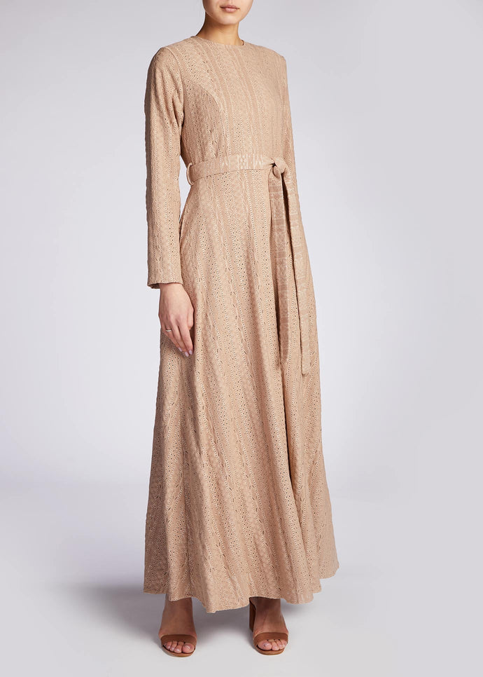 Dantel Abaya Camel | Abayas | Aab Modest Wear