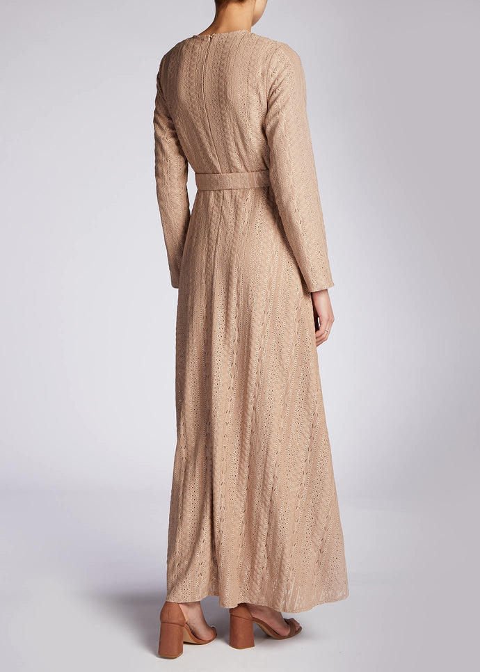 Dantel Abaya Camel | Abayas | Aab Modest Wear