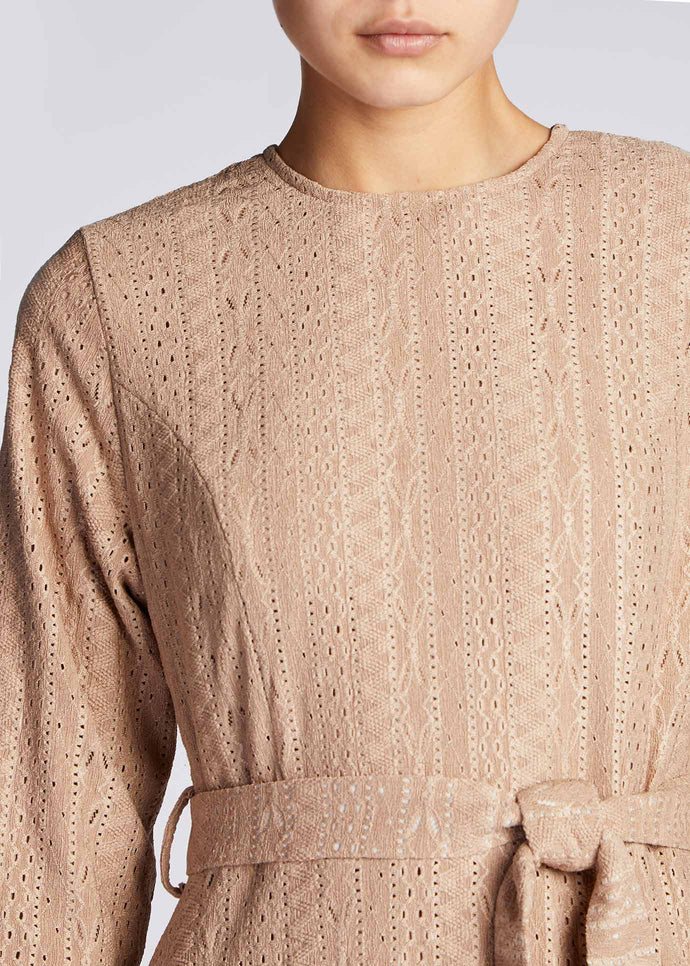 Dantel Abaya Camel | Abayas | Aab Modest Wear