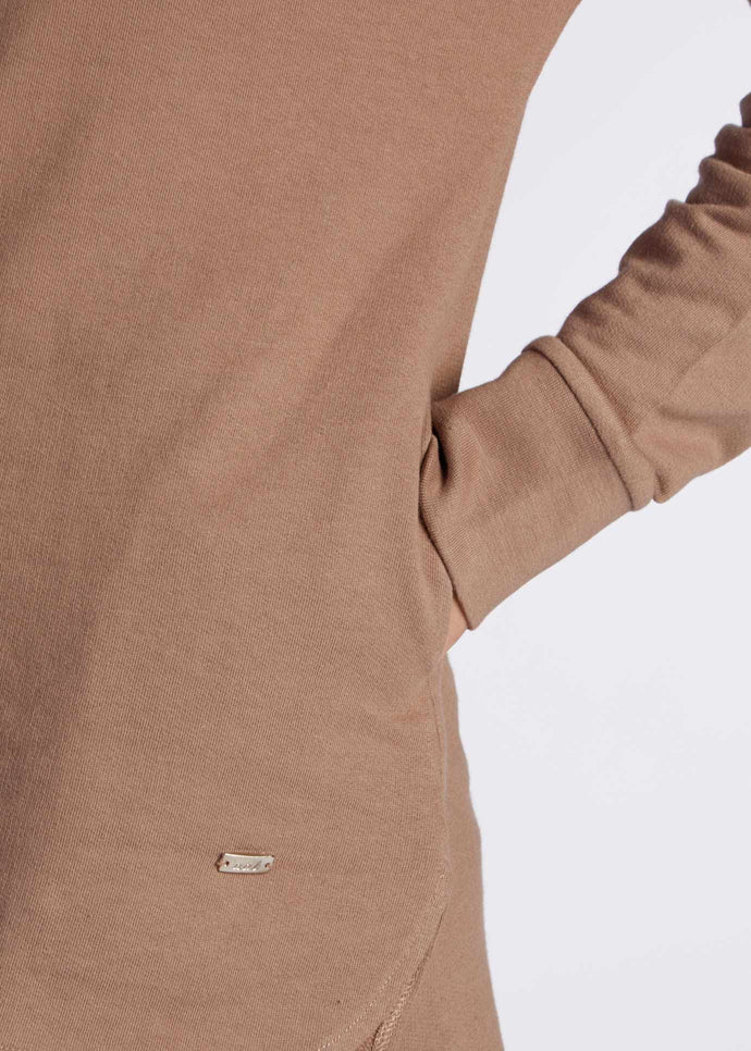 Cropped Cotton Hoody Khaki | Aab Modest Activewear