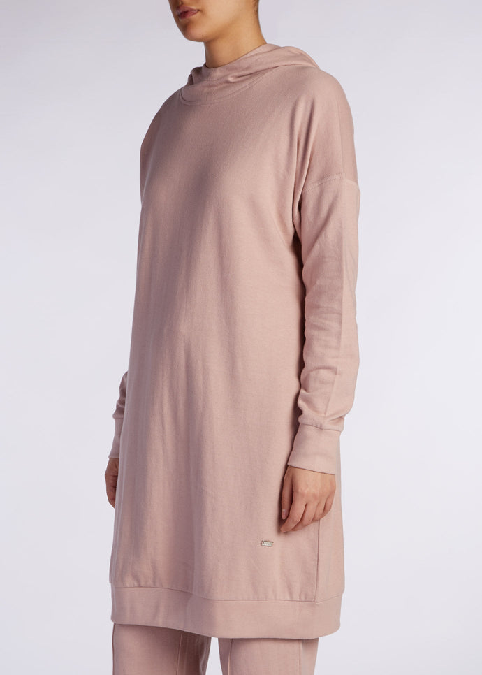 Mid Length Cotton Hoody Pink | Aab Modest Activewear