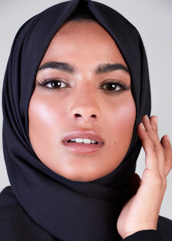Black Cotton Twill Hijab