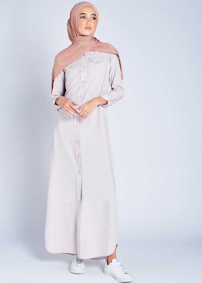 Maxi Shirt Grey | Maxi Dresses | Aab Modest Wear