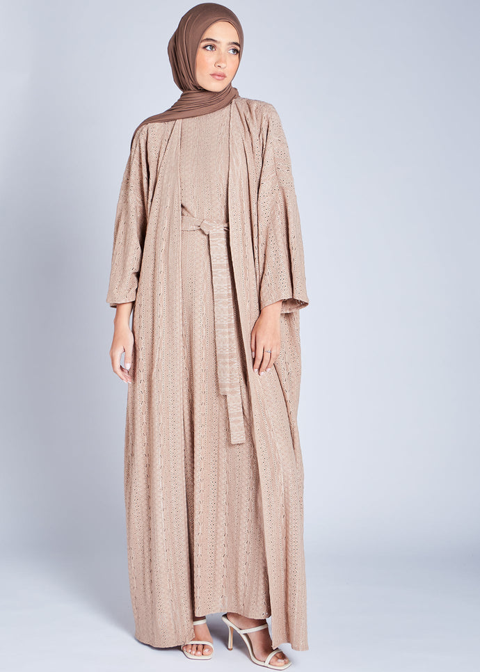Dantel Abaya Camel | Abayas | Aab Modest Wear