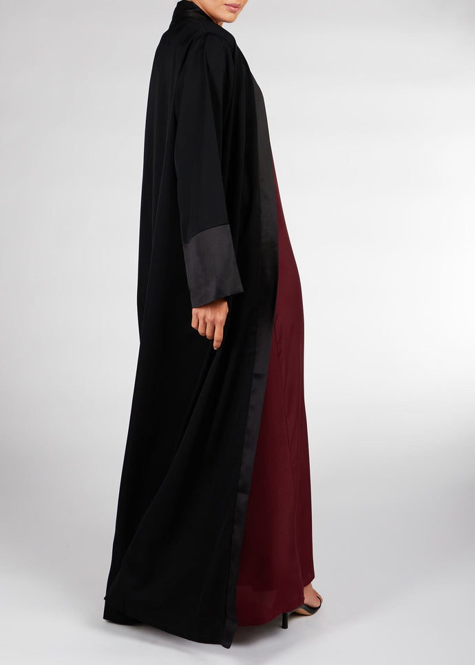 Loose Fit Kimono Black Satin | Kimonos | Aab Modest Wear