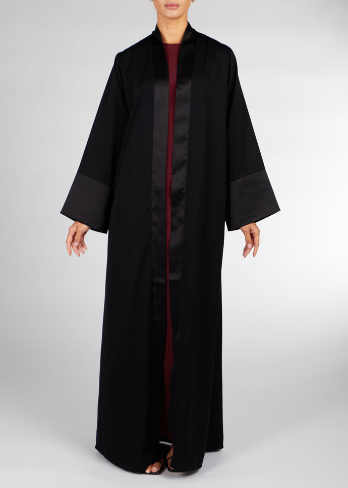 Loose Fit Kimono Black Satin | Kimonos | Aab Modest Wear