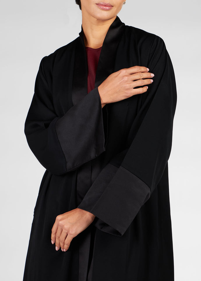 Loose Fit Kimono Black Satin | Kimonos | Aab Modest Wear