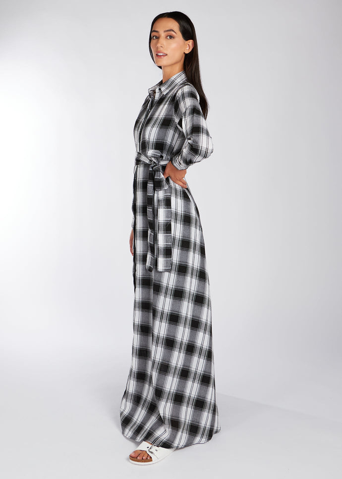 Open Weave Checked Maxi Dress | Maxi Dresses | Aab Modest Wear