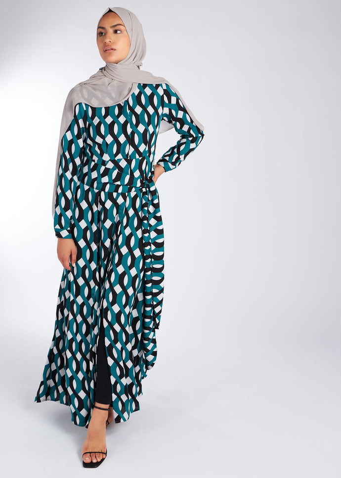 Geo Print Maxi Dress | Maxi Dresses | Aab Modest Wear