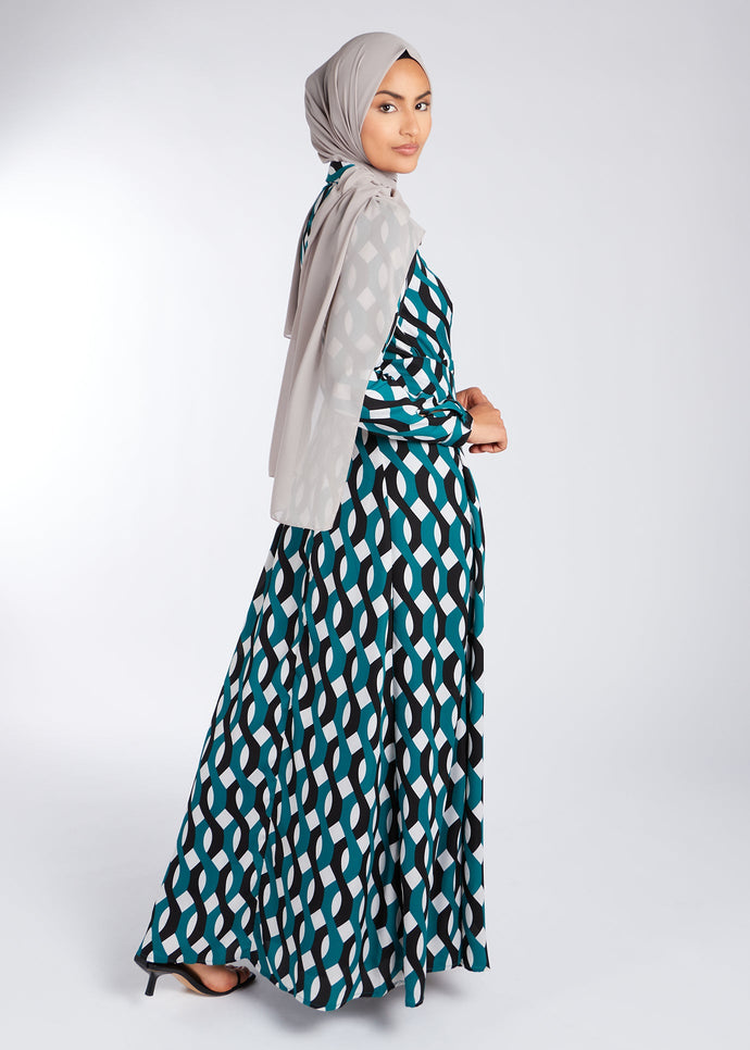 Geo Print Maxi Dress | Maxi Dresses | Aab Modest Wear