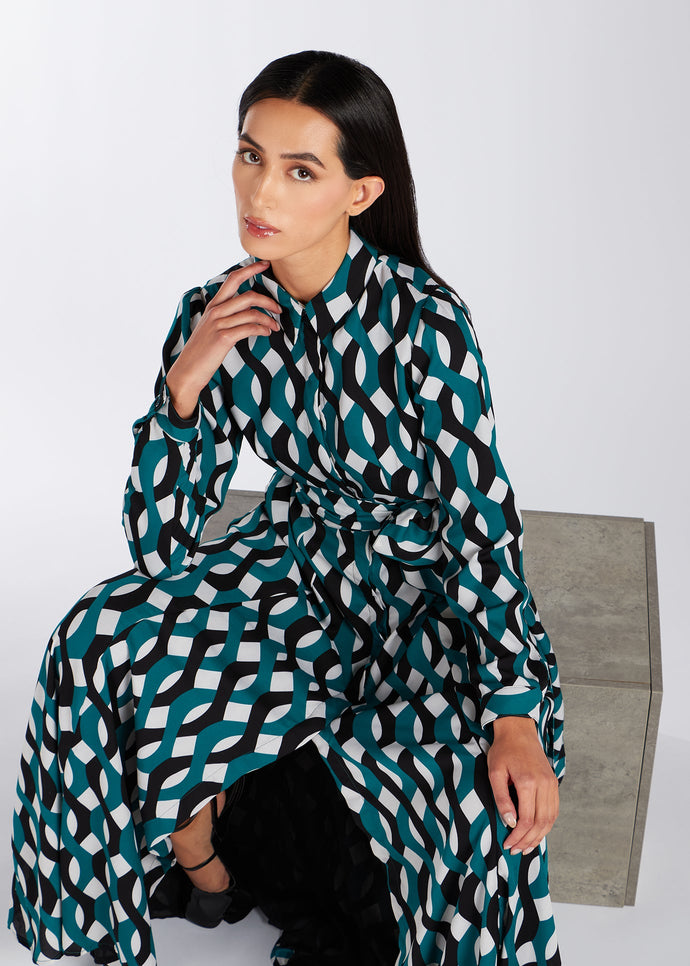 Geo Print Maxi Dress | Maxi Dresses | Aab Modest Wear