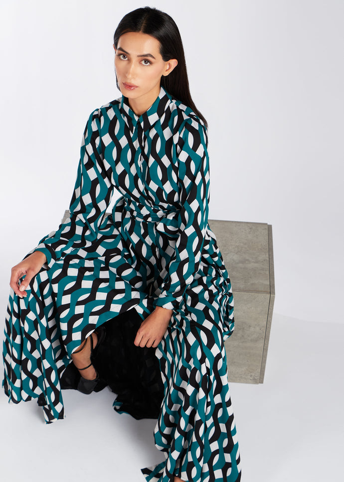 Geo Print Maxi Dress | Maxi Dresses | Aab Modest Wear
