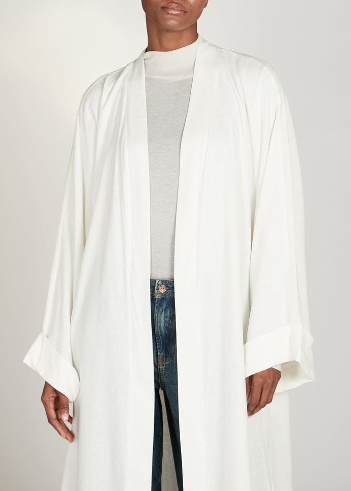Linen Open Abaya Off White | Abayas | Aab Modest Wear