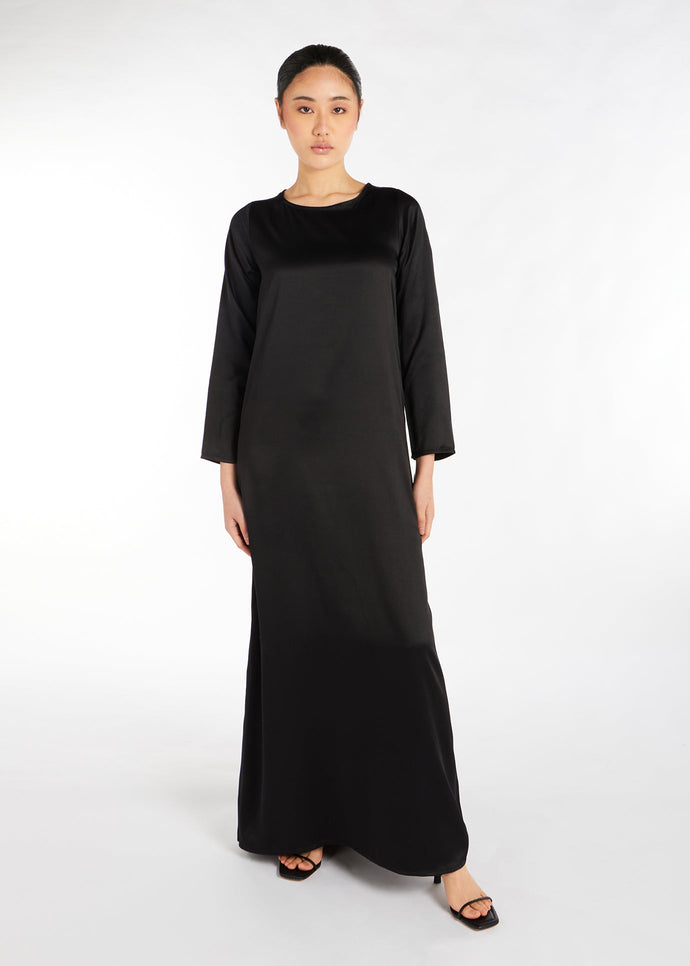 Satin Slip Dress Black | Slip Dresses | Aab Modest Wea