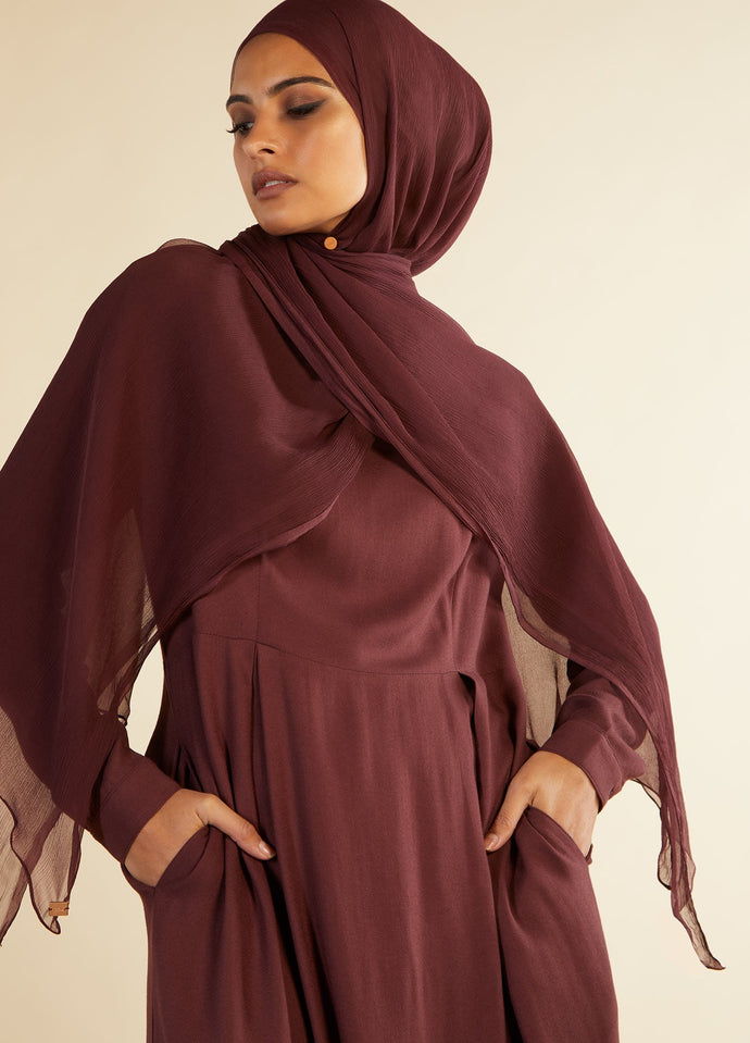 Burgundy Chiffon Silk Hijab | Hijabs | Aab Modest Wear