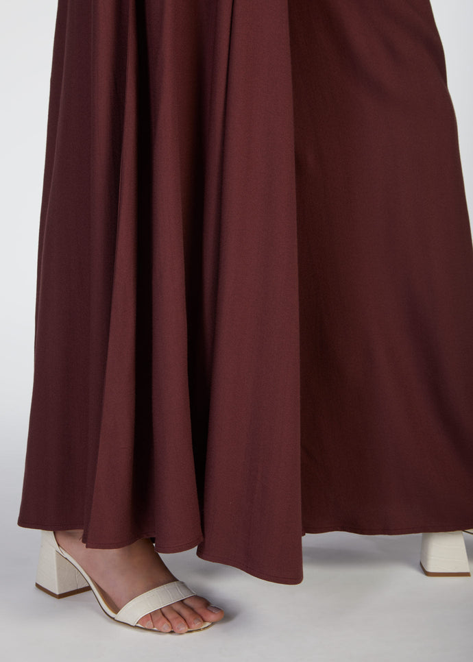Full Flare Trousers Burgundy