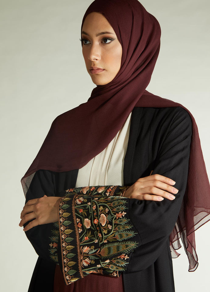 Burgundy Chiffon Silk Hijab | Hijabs | Aab Modest Wear