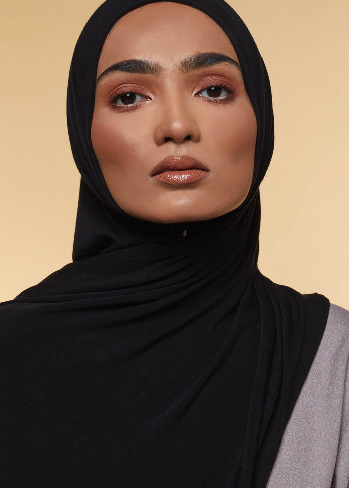 Premium Jersey Hijab Black