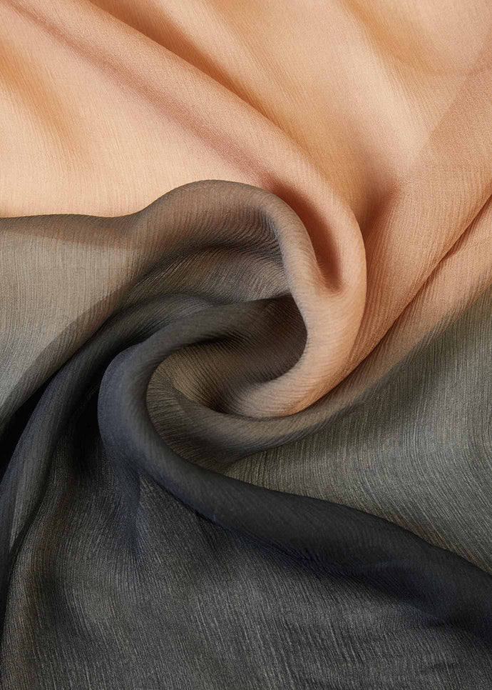Camel & Black Ombre Chiffon Silk Hijab