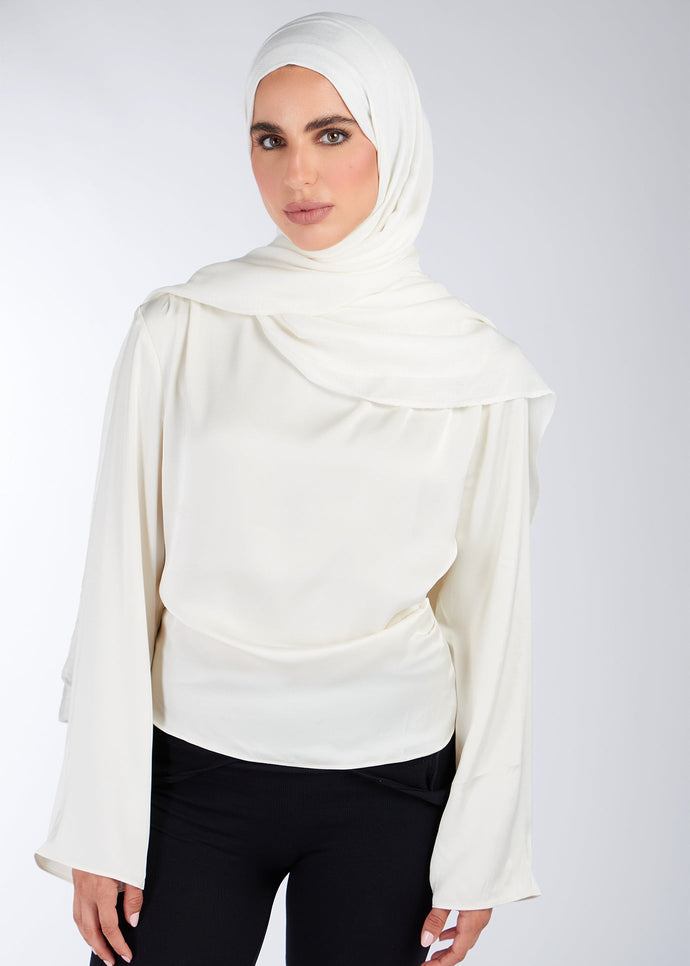 Diamond Weave Hijab Off White