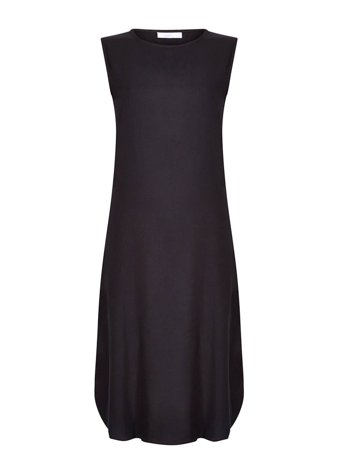Black Crepe Slip Dress Aab