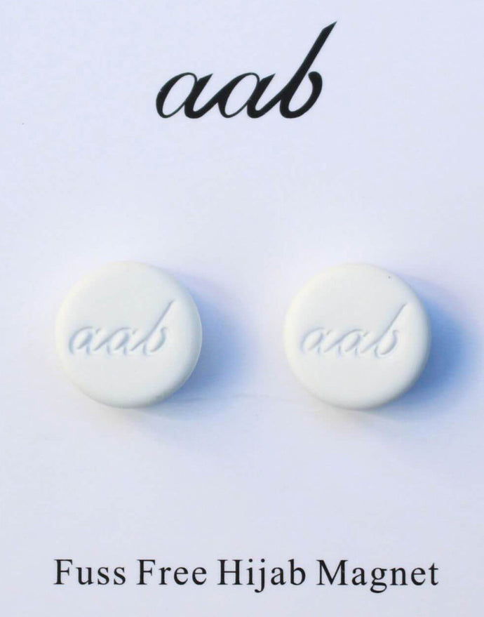 Matte White Hijab Magnet - Twin Pack