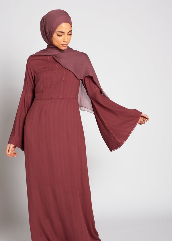 Crochet Lace Maxi Dress Maroon | Maxi Dresses | Aab Modest Wear