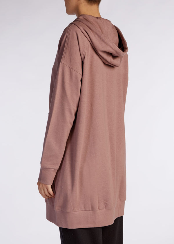 Modest Zip Up Hoody Taupe