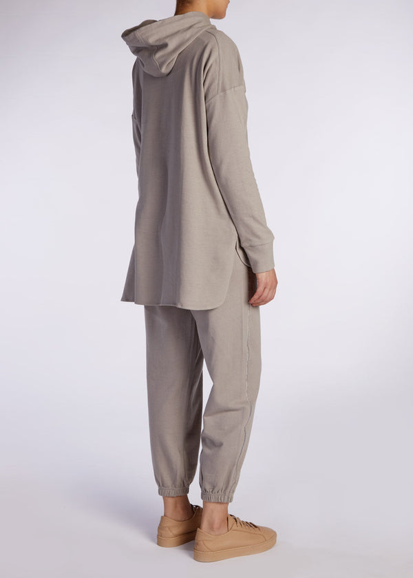 Cropped Cotton Hoody Grey