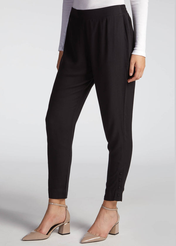 Crepe Button Trousers Black | Aab Modest Wear