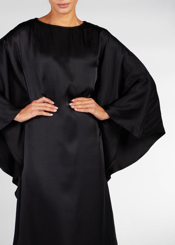 Floaty Kaftan Black Satin