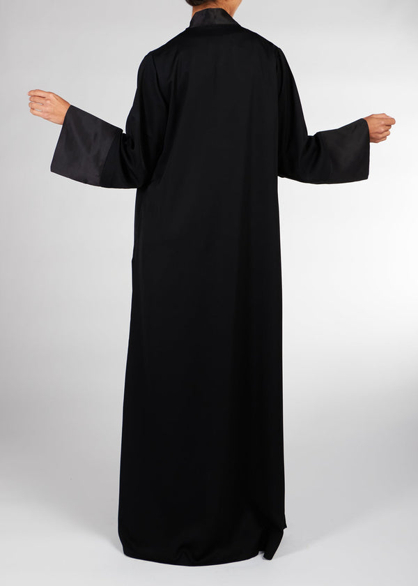 Loose Fit Kimono Black Satin | Kimonos | Aab Modest Wear