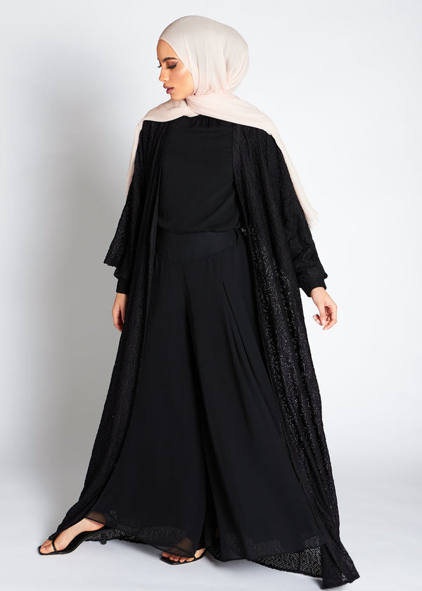 Black Lattice Kimono | Kimonos | Aab Modest Wear