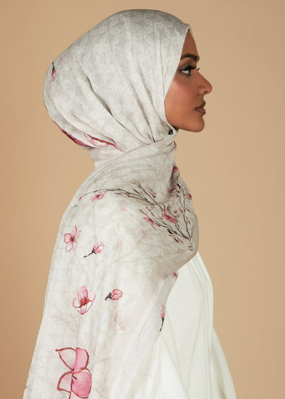Frangipani Print Hijab