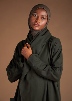 Cozy Fleece Cover Up Olive | Coats & Cover Ups | Aab Modest Wear