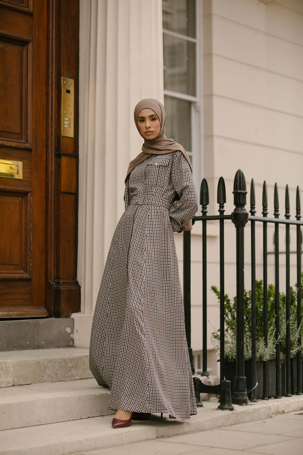 Pied de Poule Maxi | Maxi Dresses | Aab Modest Wear