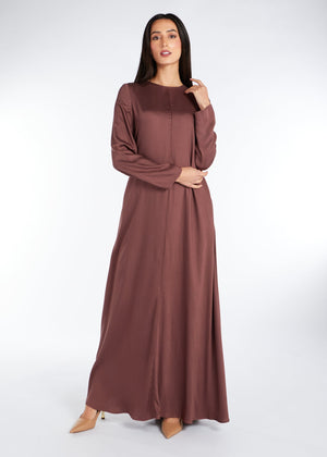 Long Line Abaya Warm Taupe | Abayas | Aab Modest Wear