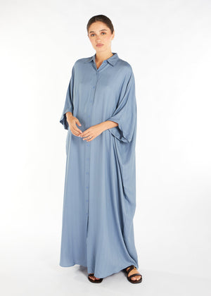 Shirted Kaftan Columbia Blue | Abayas | Aab Modest Wear