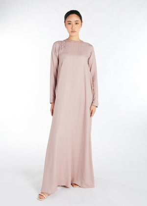 Crochet Flare Abaya Blush | Abayas | Aab Modest Wear