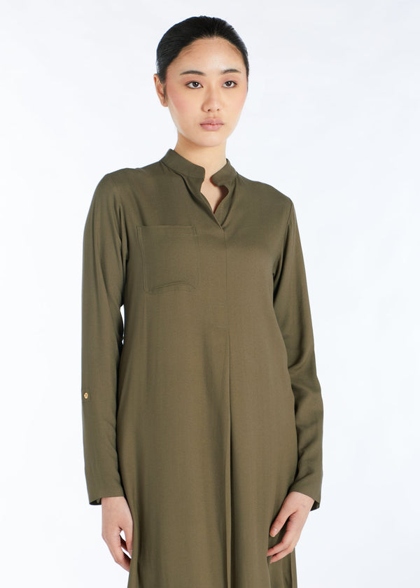 A Line Midi Olive | Midis & Tops | Aab Modest Wear