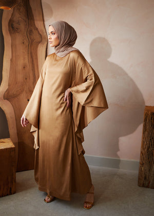 Floaty Kaftan Muted Gold | Abayas | Aab Modest Wear