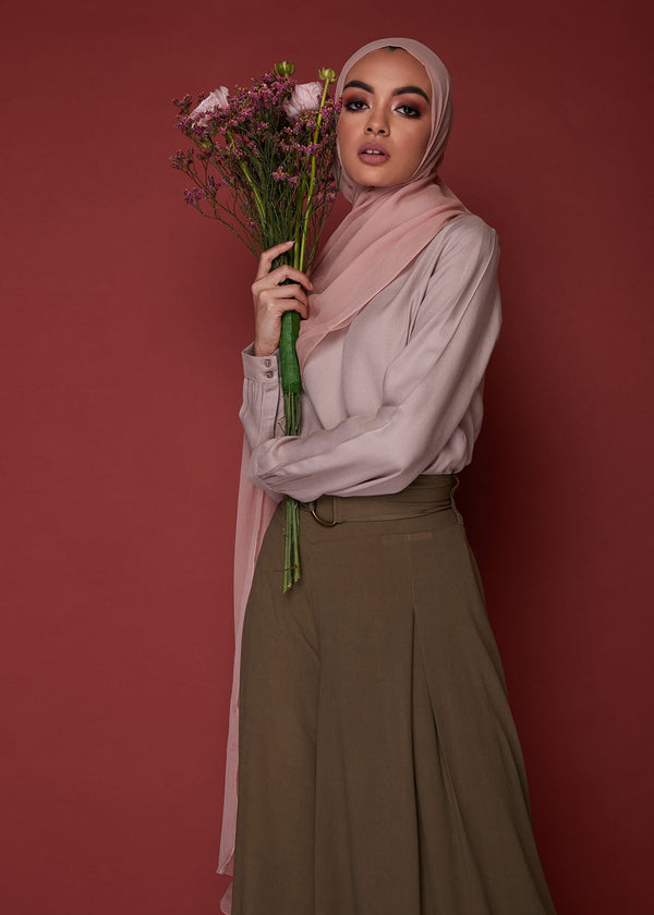 Full Flare Trousers Khaki